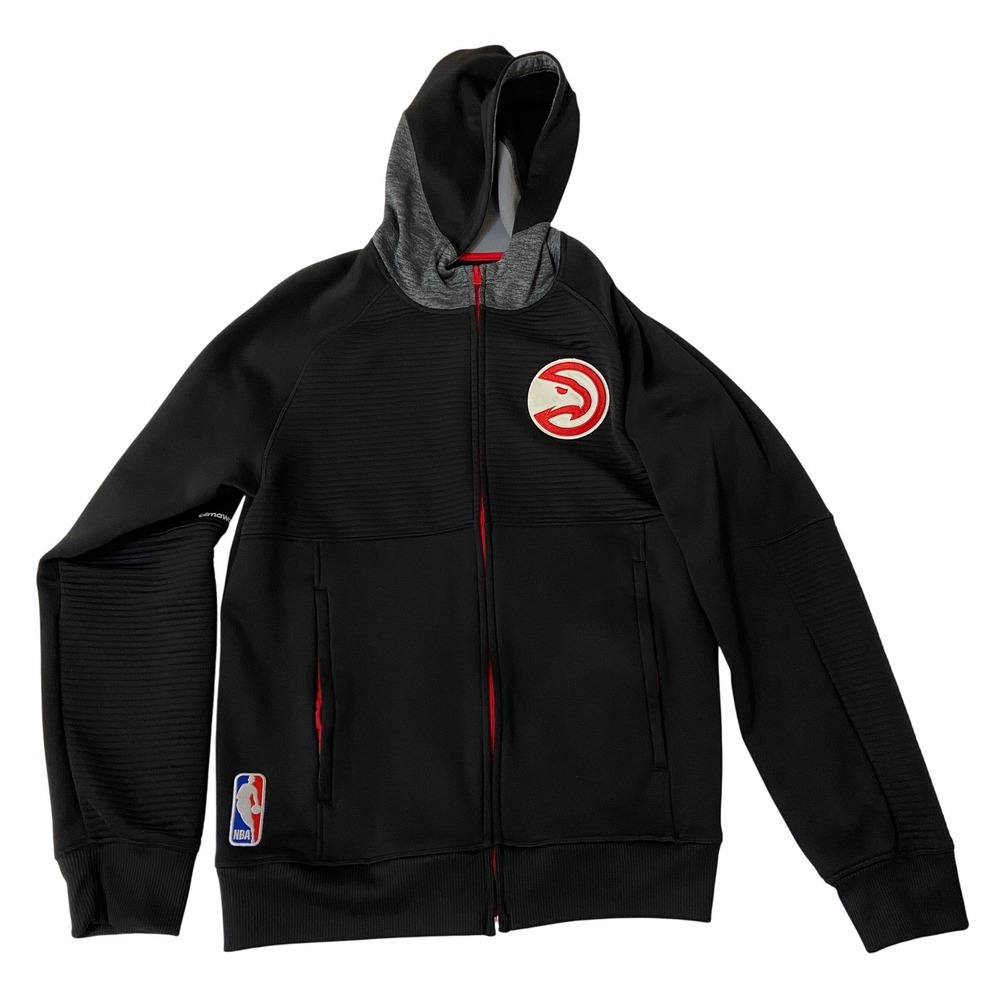 Adidas ClimaWarm Atlanta Hawks‎ NBA Mens Medium Black Hoodie Full Zip Jacket